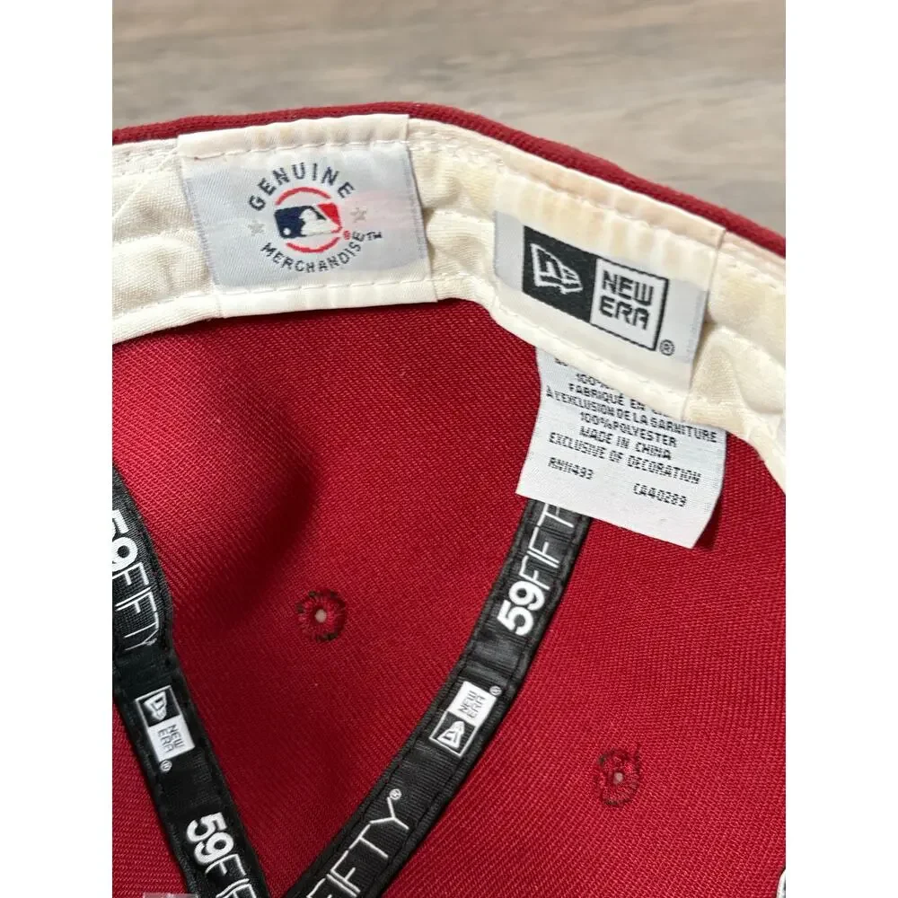 St Louis Cardinals Brick House Maroon New Era Fitted Men's‎ Cap Size 7 3/8- EUC